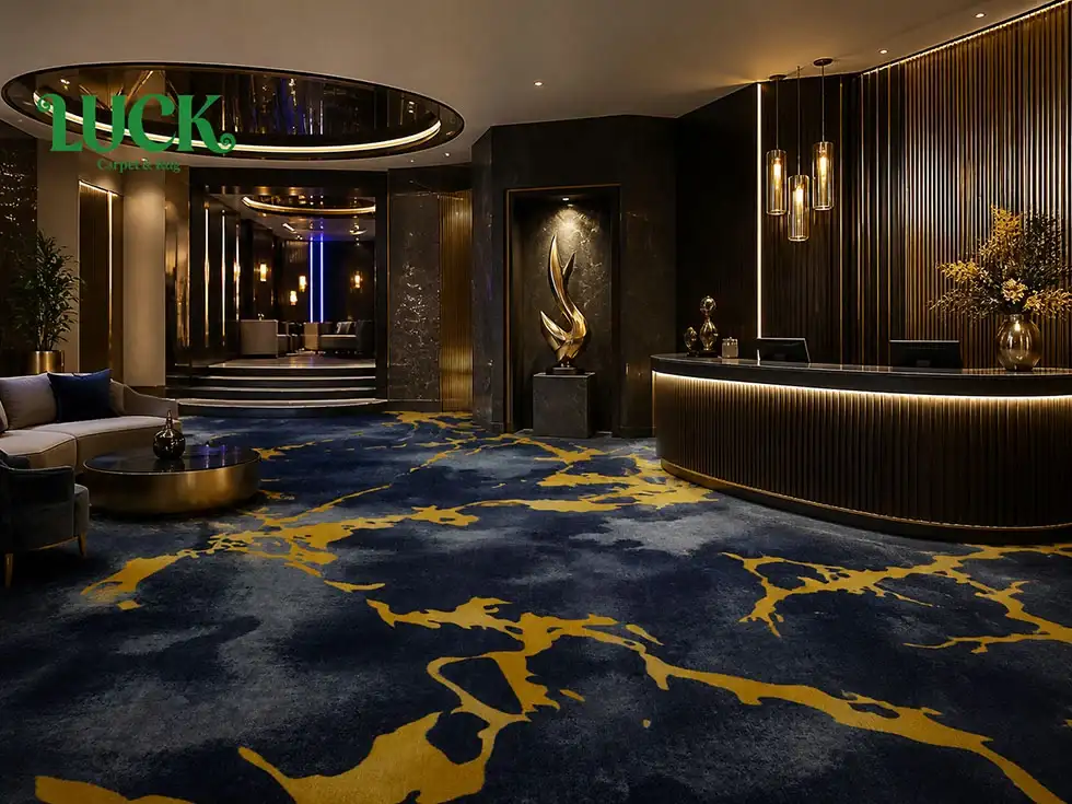 Wool Printed Wall To Wall Carpet For Clubs