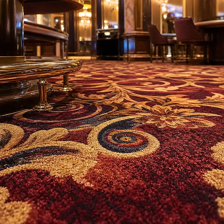 Alfombra de pared a pared de lana de casino de lujo