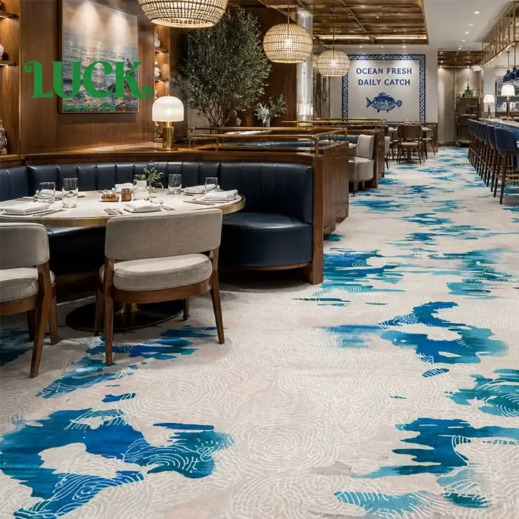 Alfombra de pared a pared impresa en poliéster para restaurantes