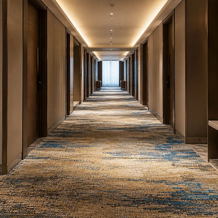 Alfombra de pared a pared impresa de pasillo de hotel premium