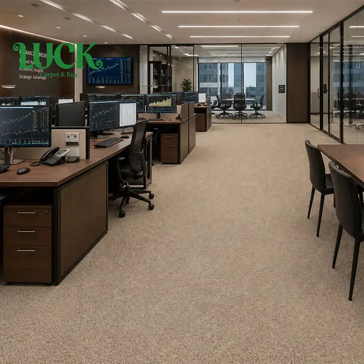 Alfombra de pared a pared de hilo teñido con solución copetuda para finanzas